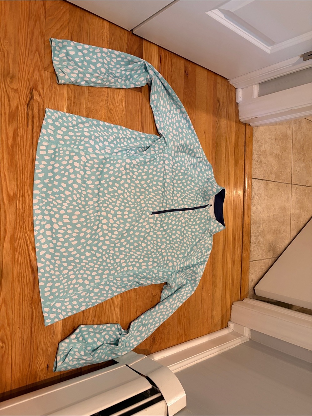Vineyard Vines Aqua and Navy Performance Quarter-Zip Pullover